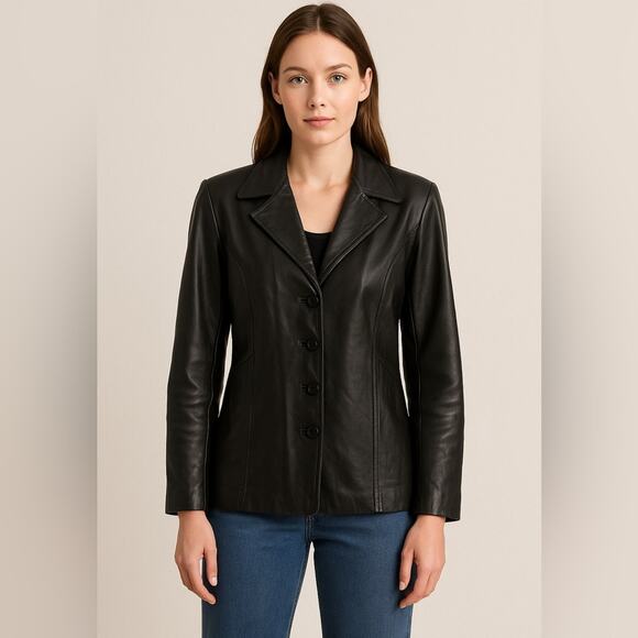 Wilsons Leather Jackets & Blazers - Wilson’s leather, black, genuine leather blazer jacket women’s large